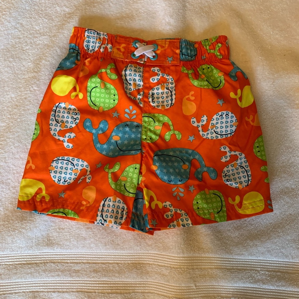 Swiggles boys swim trunks whales multicolored mesh size 18 months